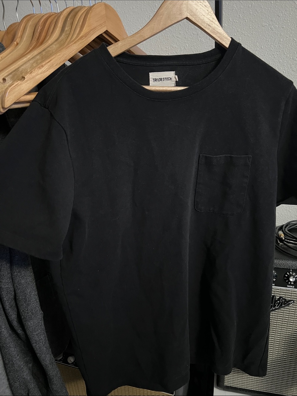 Taylor Stitch Black Short-Sleeve Pocket Tee